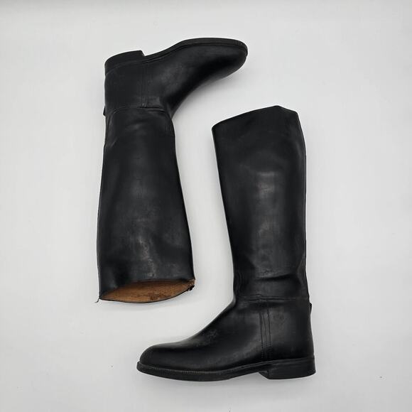 Aigle Black tall leather lined waterproof rain riding boots 41/9 - Picture 5 of 14